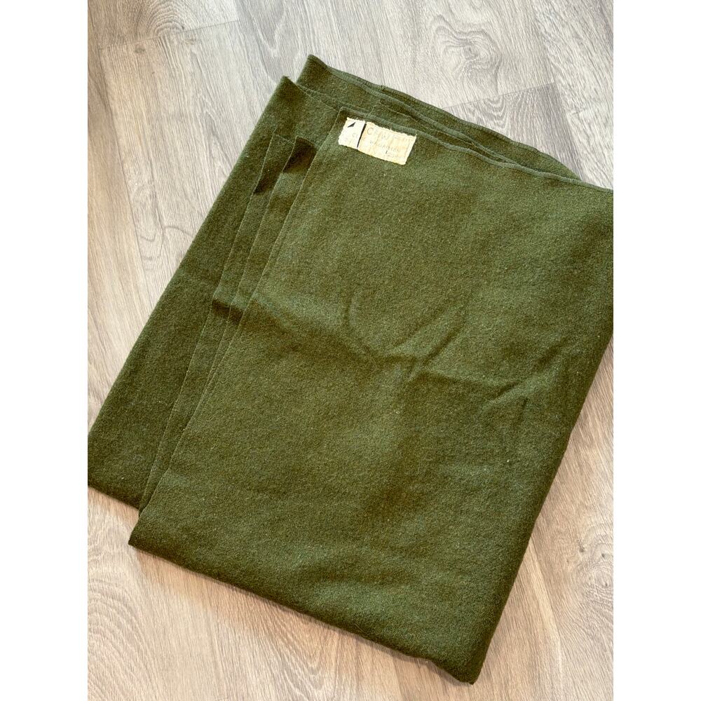 Vintage military wool blanket army green